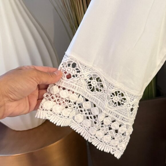 🤍 White Crochet Lace Beach Swim Bathingsuit Cover Up - NEVER WORN! - Picture 5 of 8